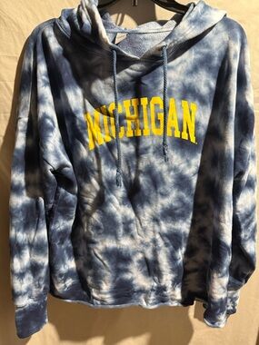 Ross Sportswear Tie-Dye Zip-Up Sweater - Blue & Yellow